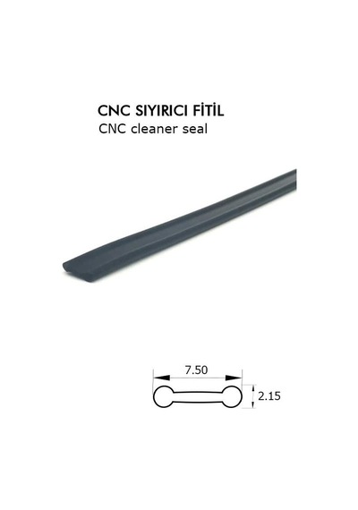 Contacall Cnc Kızak Fitili Cnc Sıyırıcı Contası 5 Metre Siyah