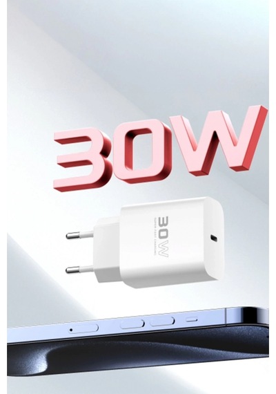 C87c 30w Type-c Çıkışlı Ekstra Dl51 1m Type-c To Type-c Kablolu Pd Şarj Cihazı - Beyaz
