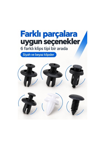 Oto Kaplama Klipsi Tampon Ve Trim Sabitleme Perçinleri Çok Amaçlı Klips Seti