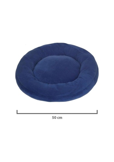 Tr Kedi Ve Köpek Simit Yatağı 50 Cm Çap Polar Lacivert
