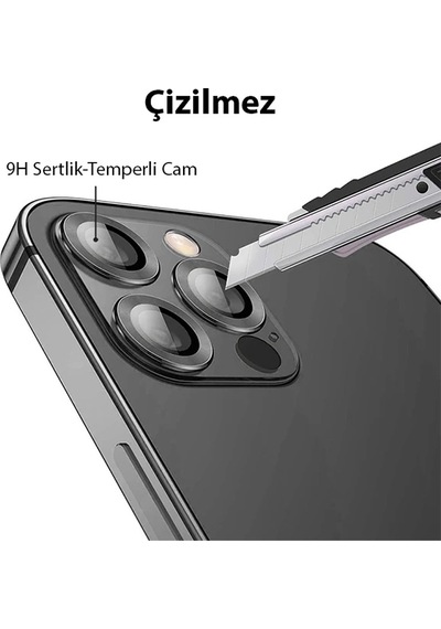Ally İphone 13 Pro -13 Pro Max 3d Metal Çerçeveli Kamera Lens Koruyucu- 5775 Mh-hs1853-2098