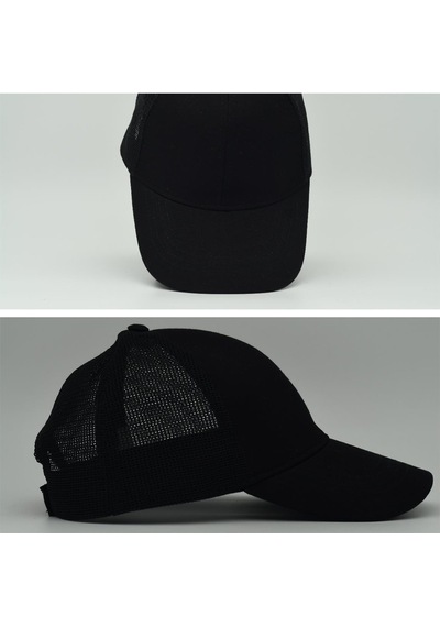 Unisex Ayarlanabilir Siyah Fileli Spor Basic Şapka Siyah
