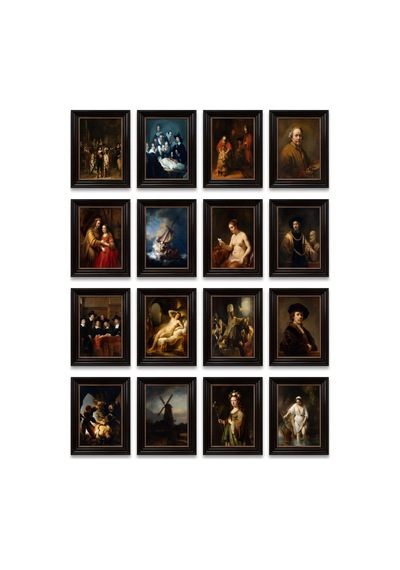 Rembrandt Tabloları 16'lı Sticker Seti Laptop Defter Ajanda Etiket Çok Renkli