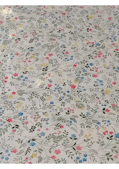 Elyaflı Pvc Muşamba - Desenli Silinebilir Masa Örtüsü 02mrl207a Renkli