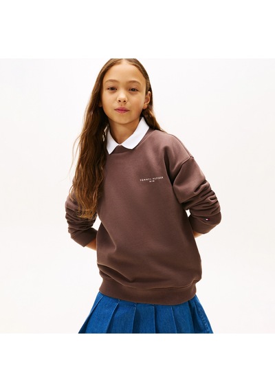 Tommy Hilfiger Mini Corp C-neck Çocuk Kahverengi Sweatshirt Ks0ks00665 Kahverengi