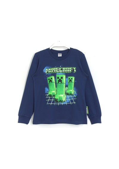 Dobakids 3D Minecraft Baskılı Erkek Çocuk Pijama Takımı Lacivert