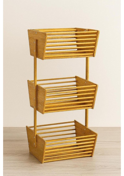 Bambu Sebzelik, Bambu Raflı Organizer 32 X 28 Tek Renk
