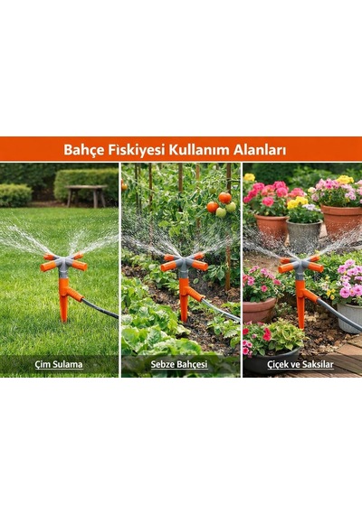 4'lü Bahçe Sulama Fıskiyesi, Mavi Ve Turuncu, Kısa Memeli, Döner Başlıklı, Çim Ve Bitki Sulama Sistemi