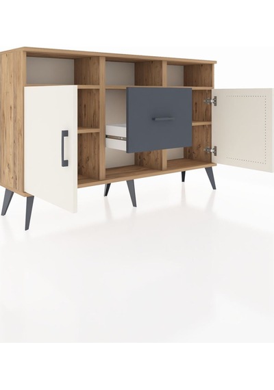 Arges Konsol 5 Raflı Tek Çekmeceli 2 Kapaklı 132x30x83 Çam-aytaşı/antrasit Aytaşı/antrasit Arges Konsol 5 Raflı Tek Çekmeceli 2 Kapaklı 132x30x83 Çam-aytaşı/antrasit Aytaşı/antrasit
