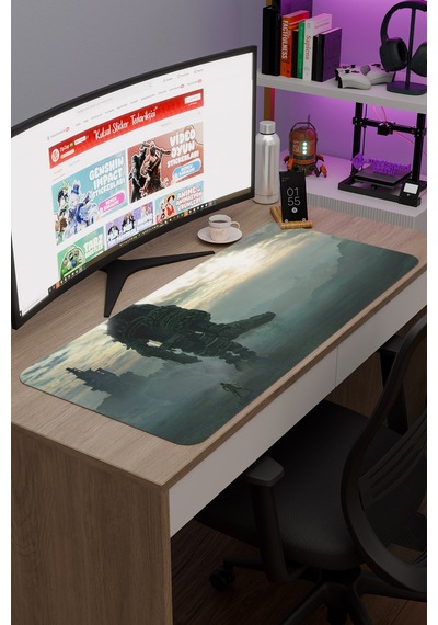 Shadow Of The Colossus Dikişli Kauçuk Oyuncu Mousepad V4 - 90x40 Xxl Gaming Mouse Pad