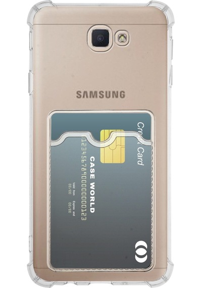 Kvy Samsung Galaxy Uyumlu J7 Prime Kamera Korumalı Kartlıklı Setra Şeffaf Silikon Kılıf