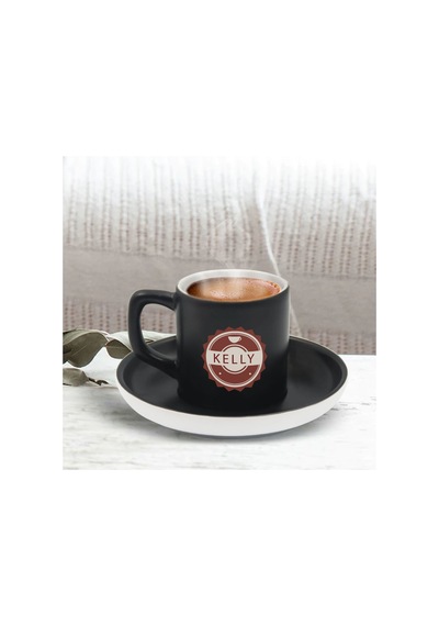 Bk Gift Kişiye Özel Coffe Tasarımlı Siyah Renk Türk Kahvesi Fincanı-5, Arkadaşa Hediye, Sevgiliye Hediye, Yıl Dönümü Hediyesi Kobitmeyen137762 Bk Gift