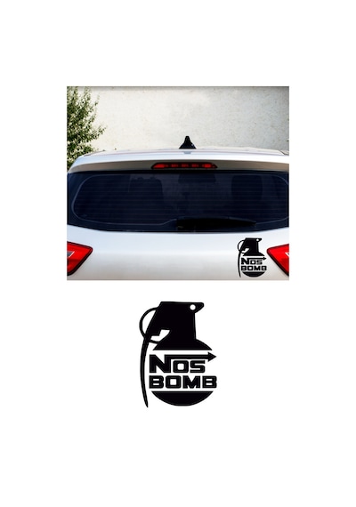 Nos Bomba Sticker, Nos Oto Sticker, Motor Sticker 25x18 Cm