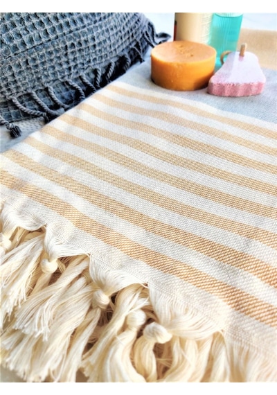 %100 Pamuk Banyo Havlusu, Peştemal, Hamam, Plaj Havlusu 100cm X 180cm Sarı