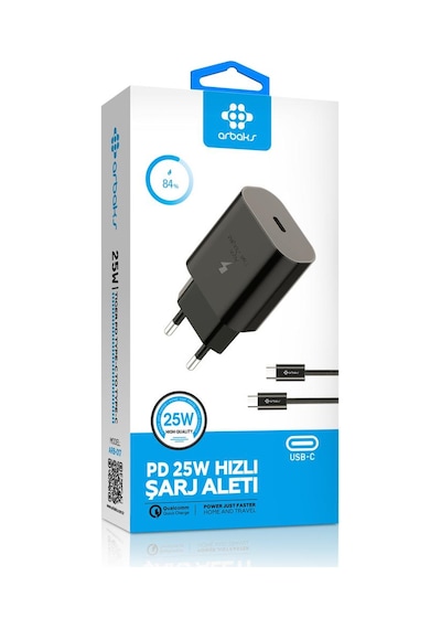 Vestel Venus V3 5070 Uyumlu Arb017 Usb Ve Typc Girişli Şarj Takımı Type-c To Type-c Hızlı Şarj Ve Data Kablosu