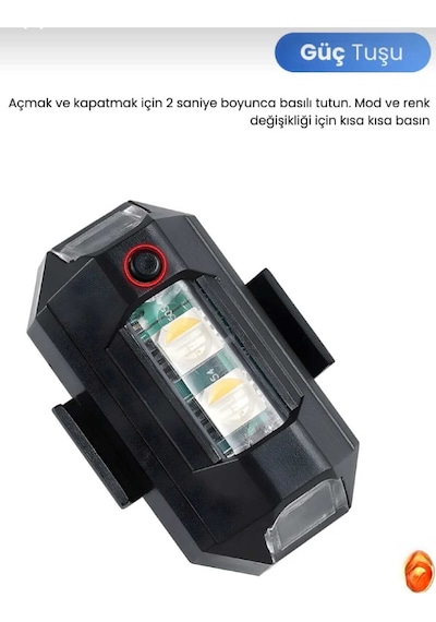 1 Adet Şarjlı Mini Led Işık/çakar Led/drone Işığı/anti Çarpışma Uyarı Işığı Siyah