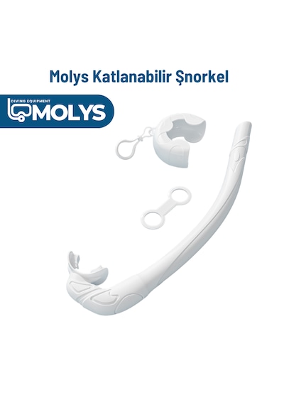 Molys Katlanabilir Şnorkel Hafif, Taşınabilir Ve Konforlu Kullanım Yer Kaplamaz Beyaz