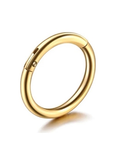 Cerrahi Çelik Tam Halka Klipsli Tragus, Helix Piercing Gold