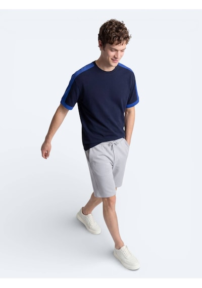 Kip Lacivert Düz T-shirt