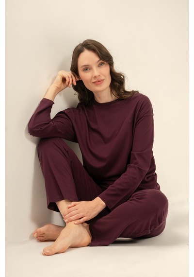 Pierre Cardin Kadın Mor Uzun Kol Pijama Takım Pc9304-s-v1 Pc9304-s-v1