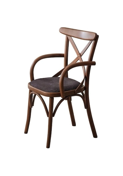 Gazzini Thonet Kolçaklı Sandalye Ceviz - Antrasit
