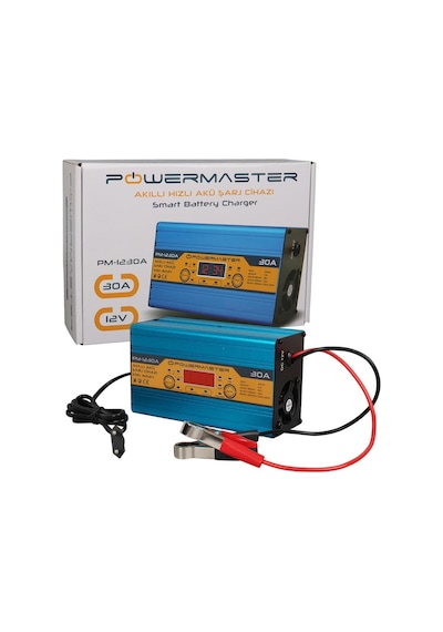 12 Volt Max 30 Amper Lcd Ekranli Kuru - Asi T - Jel Akü Şarj Ci Hazi