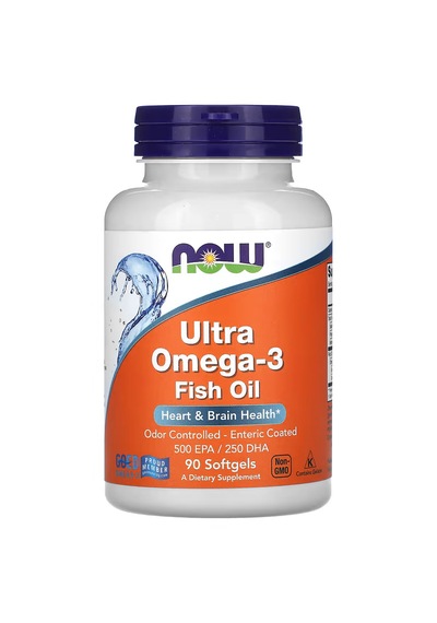Now Foods, Ultra Omega-3 Fish Oil, Balık Yağı 90 Softgels