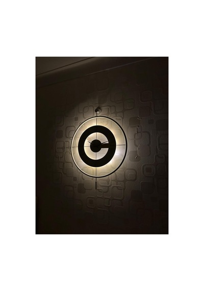 Pey Aksesuar Metal Camlı Duvar Saati 60x80 Cm Büyük Boy Işıklı Gerçek Cam Duvar Saati Modern Tasarım M63-beyaz-şeffaf-beyaz-gold
