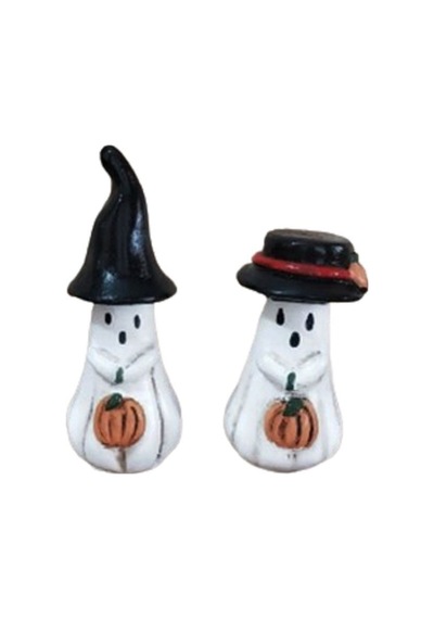 El Yapımı Balkabağı Şeklinde Sevimli Halloween Hayalet Biblolar. 2li Set
