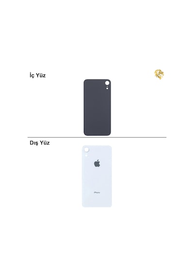 Apple iPhone Uyumlu Xr Beyaz Renk Arka Kapak Arka Cam Batarya Kapağı Lazer Kesim Kapak Pil Kapağı
