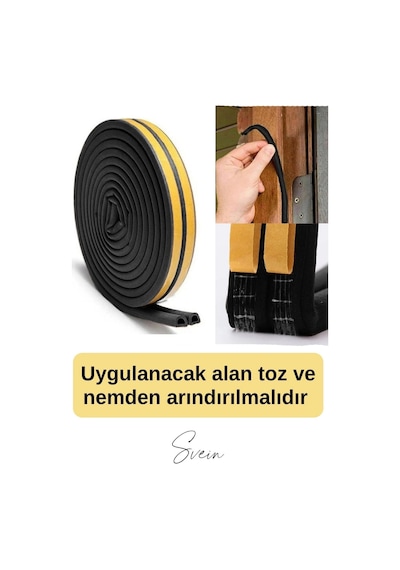Fitil Premium Kapı Pencere Soğuk Toz Sızdırmaz İzolasyon Fitili Kendinden Yapışkanlı Isı Yalıtım 2x 0.5