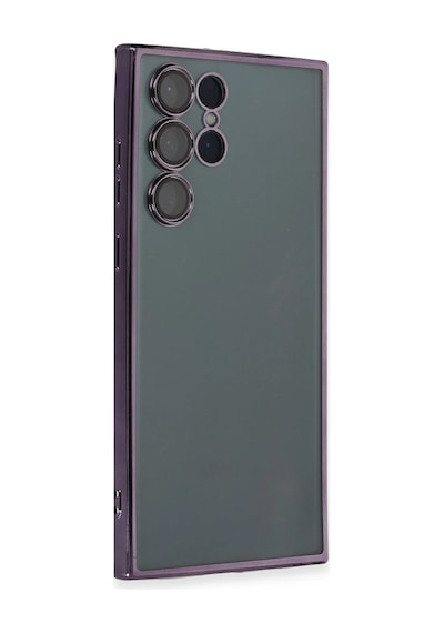 Newface - 18 - Samsung Galaxy S22 Ultra Kılıf Razer Lensli Silikon - Csmo-tex - - Mor