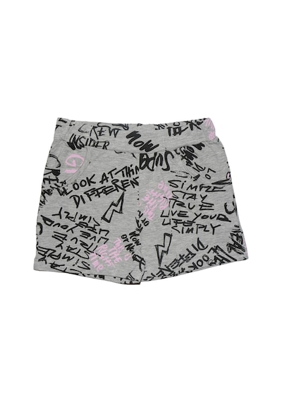 Lovetti Kız Çocuk Graffiti World Desen Cepli Şort 8069 Çok Renkli