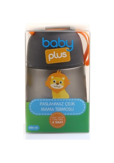 Baby Plus Vakumlu Çift Taraflı Mama Termosu 450 ML - Gri