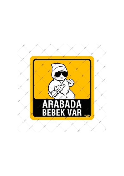 Bay Etiket Bob2 Arabada Bebek Var Sticker