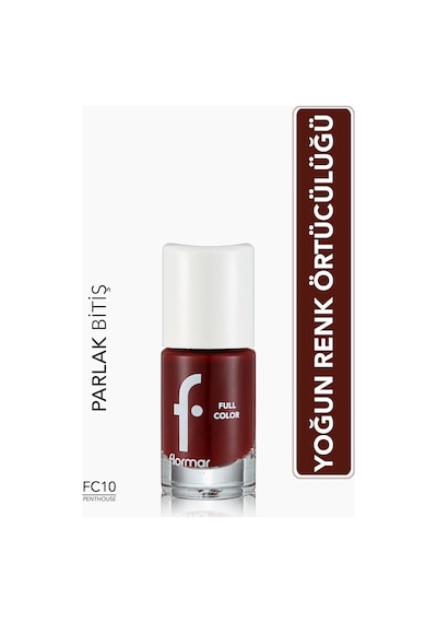Flormar Yoğun Renk Veren Parlak Oje (KİREMİT KIRMIZISI)-full Color Nail Enamel-fc10 Penthouse-8690604310463