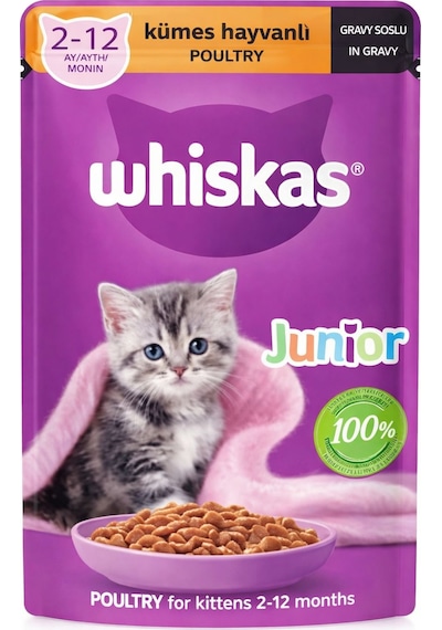Whiskas Junior Kümes Hayvanlı Yavru Kedi Konserve Maması 85 Gr 6 Adet