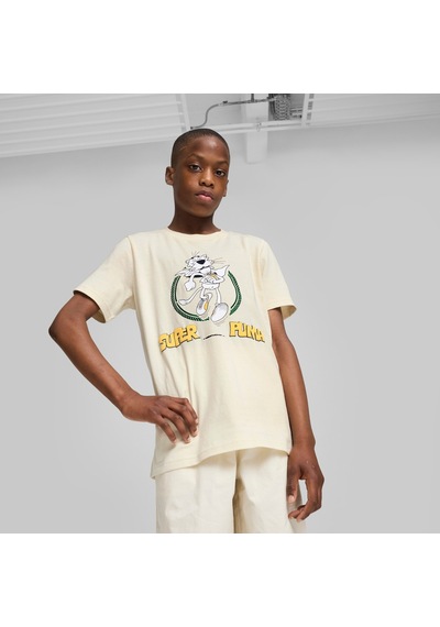 Puma Super Genç Grafik I Tişört 629864 87 Beyaz