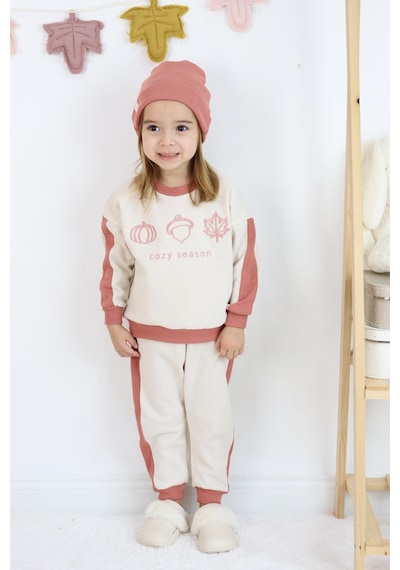 Miababy Cozy Nakış Baskılı 3lü Takım Ekru