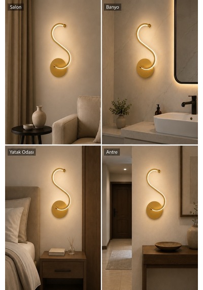 AvizeGO Simon Modern Led Duvar Apliği Günışığı Eskitme