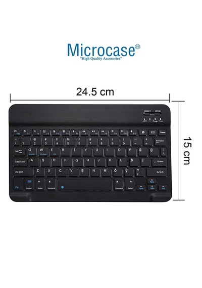 Microcase Samsung Active 4 Pro / Active 5 Pro 10.1 Tablet İle Uyumlu Tablet Çanta + Bluetooth Klavye + Mouse + Tablet Standı Siyah- Al4234 Diğer