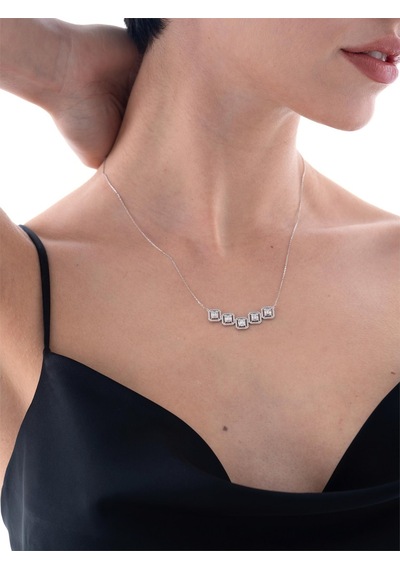 Nochediamond 0,84 Karat Baget Pırlanta Kolye-607