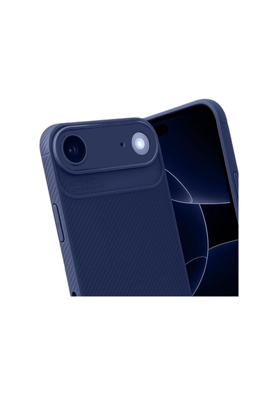 Apple Uyumlu iPhone 17 Air Kılıf Focus Carbon Silikon Kapak Lacivert