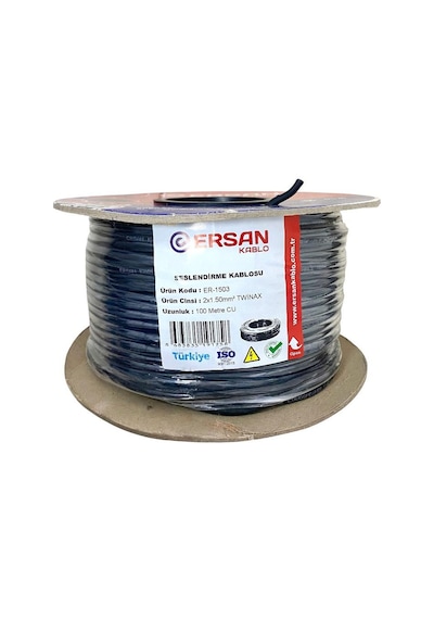 Ersan 2x1.50mm 100metre Bakır Profesyonel Twinax Hoparlör Seslendirme Kablosu
