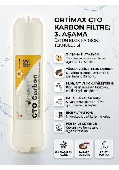 5'li Su Arıtma Filtre Seti Pp Sediment, Gac, Cto Karbon, Membran Ve Post Karbon