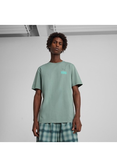 Puma Wardrobe Ess Graphic Tee Erkek Tişört Mavi