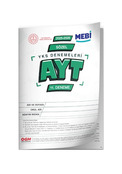 2026 Yks-ayt Sözel Mebi Online Türkiye Geneli 11. Deneme Büyük Boy Renkli Baskı Ücreti Güncel Baskı