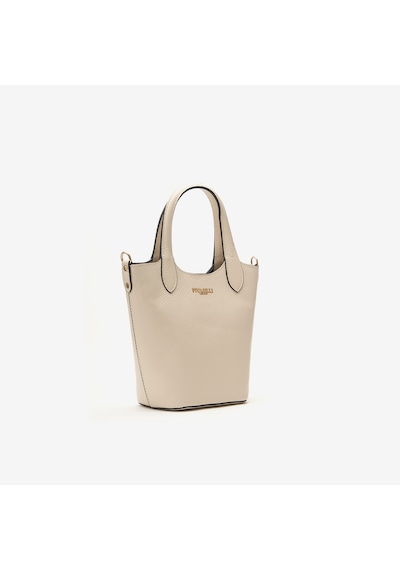 D37 Off White Omuz Çantası Kadın Top Piumelli Milano Bag Kahve
