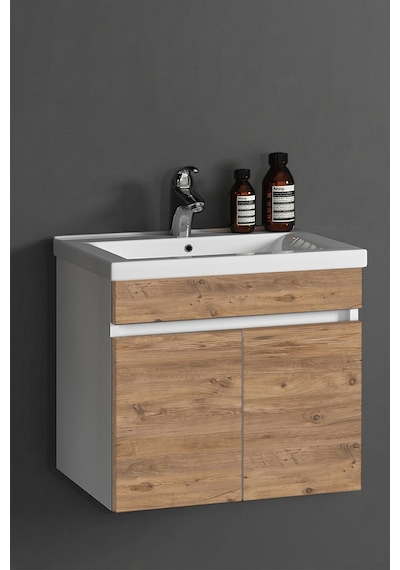 Çiğdem 65 Cm Beyaz -atlantik Çam Mdf Seramik Lavabolu Asma Banyo Alt Dolabı Beyaz - Atlantik Çam Çiğdem 65 Cm Beyaz -atlantik Çam Mdf Seramik Lavabolu Asma Banyo Alt Dolabı Beyaz - Atlantik Çam