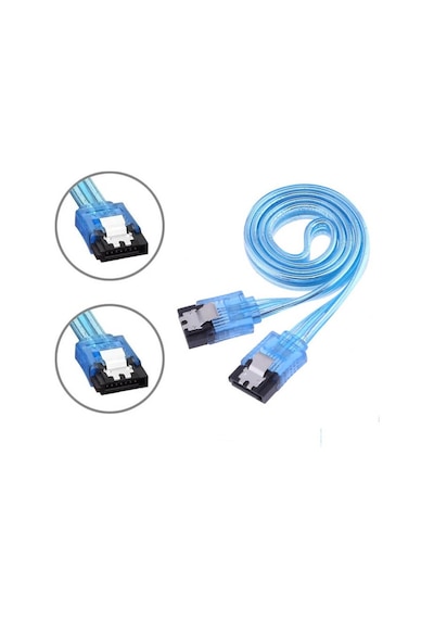 2 Adet - 1 Metre Sata 3.0 Data Kablosu 6gbps Destekli, Hdd & Ssd Uyumlu, Metal Klipsli